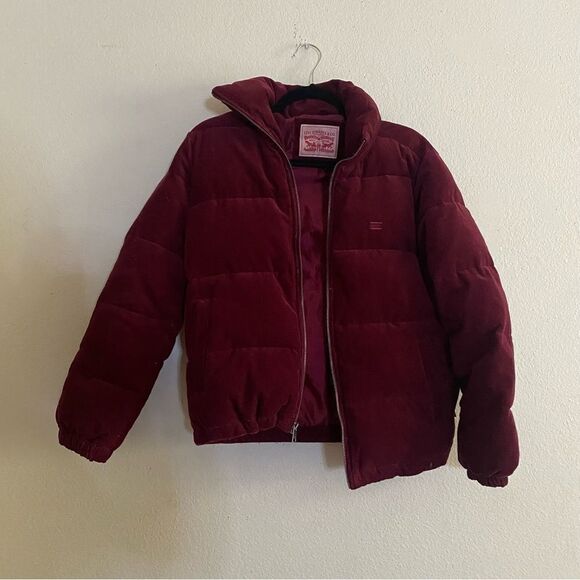 Levi’s Maroon corduroy puffer jacket/coat - Picture 5 of 15
